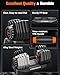 FEIERDUN 15-in-1 Adjustable Dumbbell Set, 5-52.5lb Free Weight Dumbbells, Quick Adjust Weight Set with Non-slip Handles and Tray, Dumbbells for Home Gym Exercise Strength Training, Unisex（Pair）