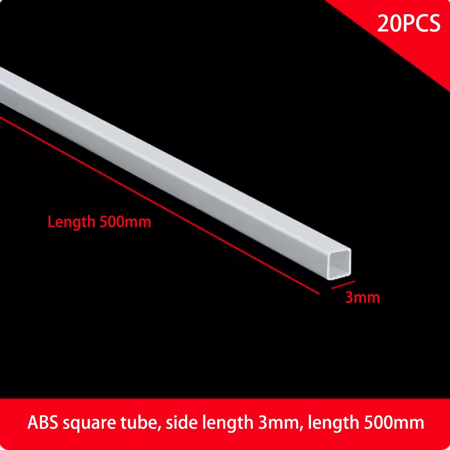 10pcs ABS Square Rod, 5x5x500mm ABS Plastic Stick - View #5