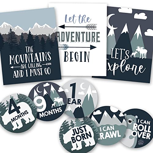 Hadley Designs - 6 Reversible Adventure Wall Decor Prints Nursery