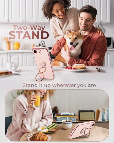 Coque iPhone 16E antichoc rose évitez les chutes avec le support - 7