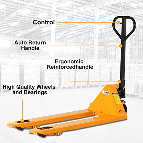 Apollo A-1002 Hand Pallet Jack Truck Standard Duty Industrial Pallet Truck 5500Lbs Capacity 27''W X 48''L Forks thumb #1