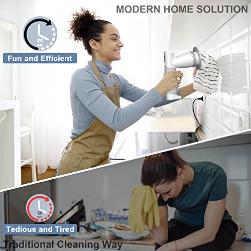 Iezfix Electric Spin Scrubber, Bathroom Scrubber Electric Cleaning Brush X02 Pro, Dual-Speed Power Shower Scrubber Cleaner Brush With 9 Scrub Brush Heads For Cleaning Tub,Tile,Floor,Stove,Sink,Kitchen #TOP2