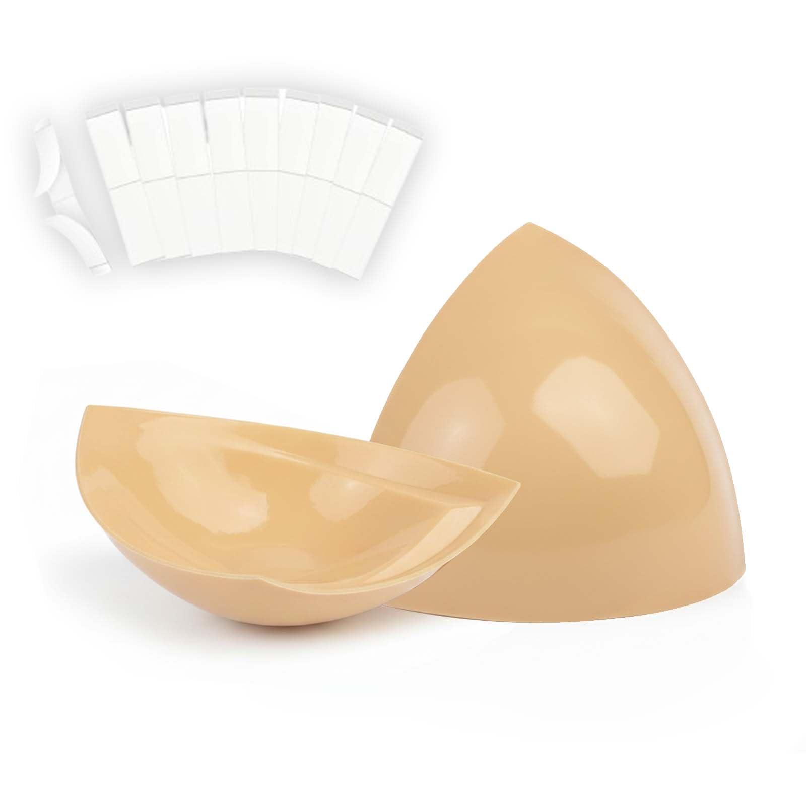ORGOT Sticky Bra Inserts Pad Large Size for Large Breasts, Large Size Adhesive Stick on Bras Lifting Bras for D+ Cup Reusable Beige