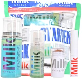 Milk Makeup The Starter Pack: Natural Makeup Look Set:: Mini Hydro Grip Primer, Mini Hydro Grip Set + Refresh Spray, RISE Mascara Deluxe Sample, Full Matte Bronzer