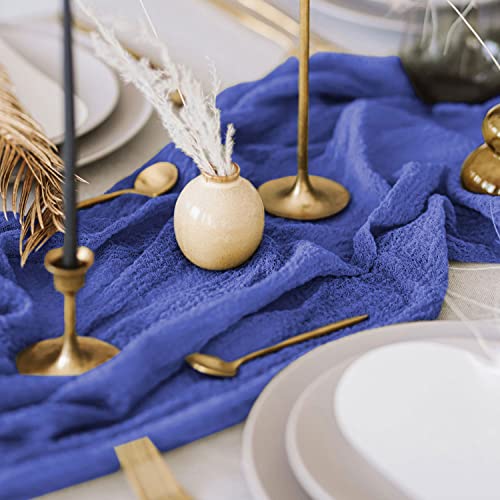 Gauze Table Runner Dusty Blue For Wedding Cheesecloth Fabric Table Runner 10Ft Rustic Boho Cheese Cloth Farmhouse Runner For Table Wide Dining Table Cloth Runner For Bridal Shower Reception Party #TOP2
