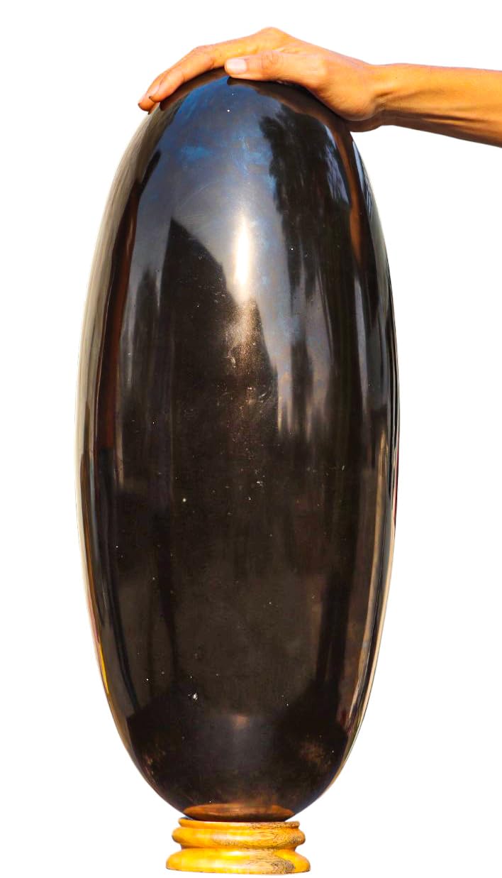 Natural Black TOURMALINE Crystal Shiv Lingam Huge 20" Inch (43 kg) – Hand Carved Polished Healing Stone Shivling for Energy, Meditation, Reiki, Home Décor & Unique Collectible Gift