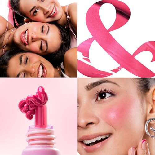 Image of Blue Heaven Pop & Glow Eye & Cheek tint blusher for face makeup, Blush enriched with Rosehip and Coconut oil - Glam Pink, 12ml