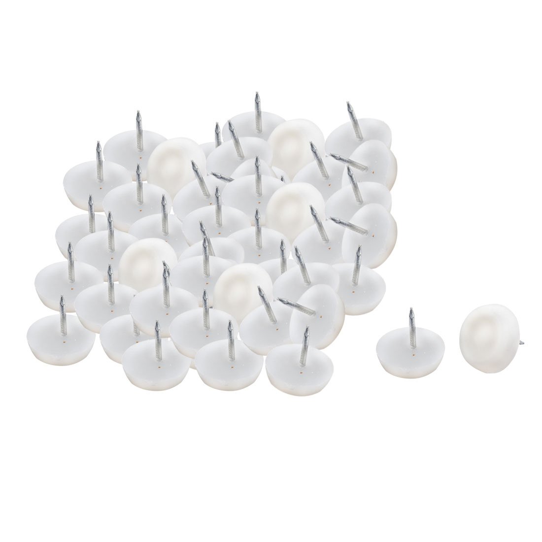 uxcell Furniture Fittings Plastic Floor Protector Chair Feet Leg Glide Nail White 47pcs