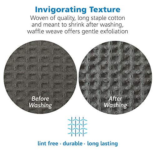 Gilden Tree Waffle Weave Hand Towels For Bathroom Quick Drying Lint Free Thin, 2 Pack, Classic Style (Stone) #TOP3