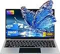 bvate 2025 Laptop 14 pollici Win11 8 + 256 GB SSD supporto 1TB Notebook Celeron N4020 (fino a 2,8 GHz) 1920 x 1080p WiFi BT4.2 Protezione tastiera tedesca e mouse wireless Silver 1