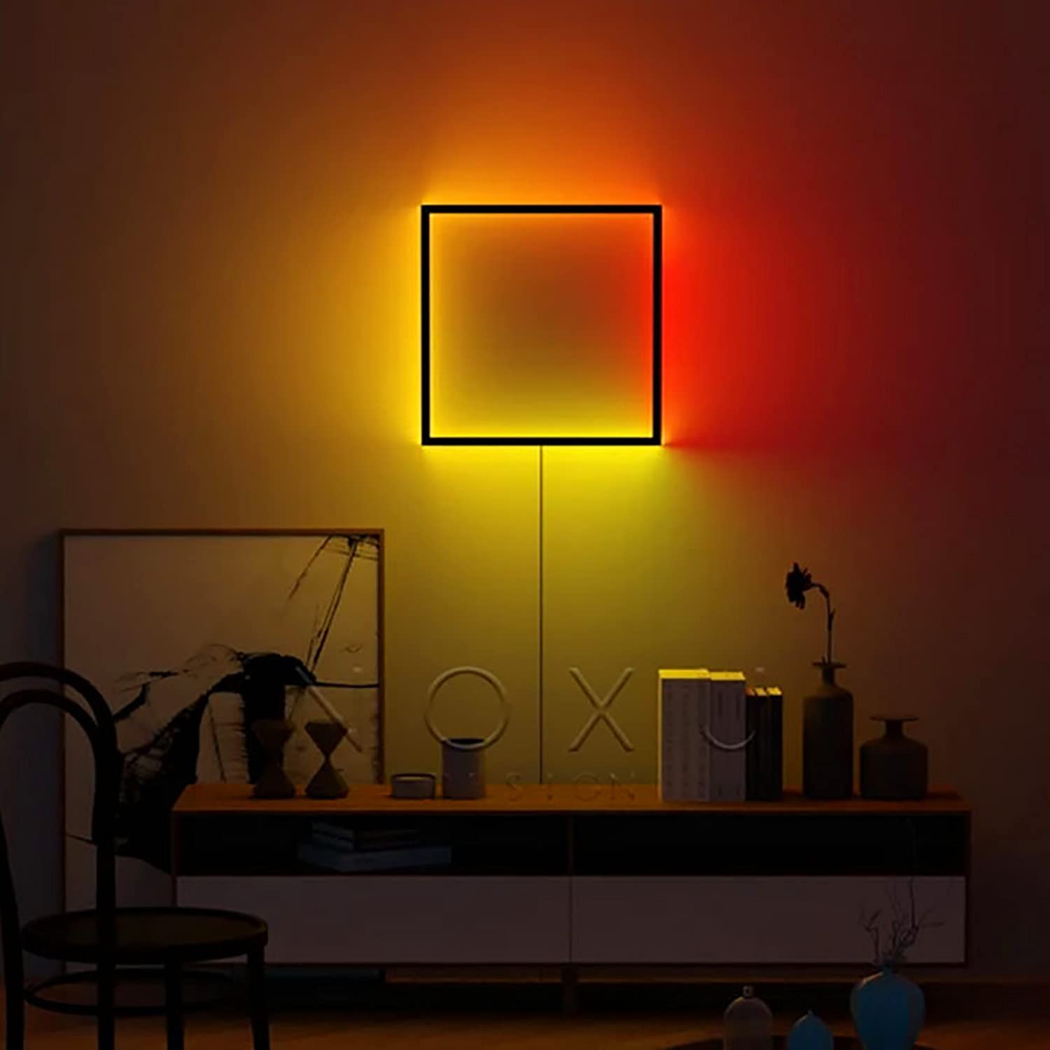 Kinkiet LED RGB Kolorowy pierścień Kinkiety ścienne 20 W Wewnętrzna kinkiet LED z pilotem do sypialni Nocny salon Korytarz Schody Weranda