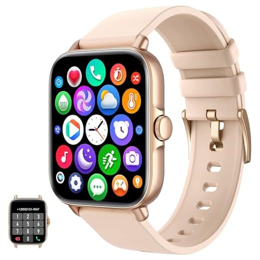 DXPICR Smart Watch(Call Receive/Dial), Full Touch Screen SmartWatch for Android and iOS Phones Compatible Fitness Tracker with Heart Rate,Sleep,Blood Oxygen,Step Counter for Men Women