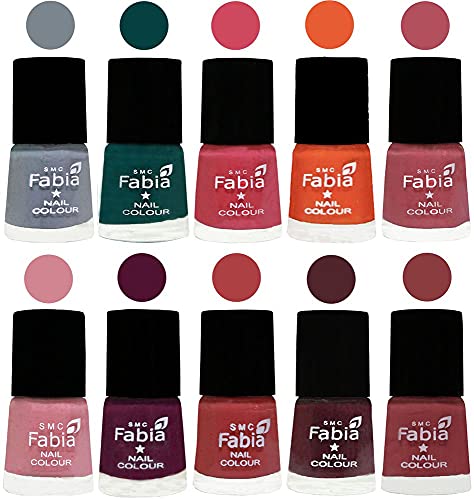 Image of ALL IN ONE (PACK OF 10), Long Lasting Glossy Nail Polish, 6 ml Each, All Vibrant Colours,02078