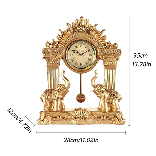 relógio de mesa Relógio estilo europeu para sala de estar retrô elefante ornamentos criativos grande