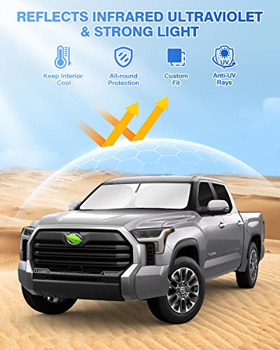 Image of Canvcle Windshield Sun Shade for 2022-2025 2026 Toyota Tundra Sunshade Side Rear Window Shade Cover Sun Visor Shield Privacy Protection Keep Vehicle Cool Black 6PCS
