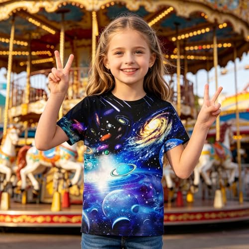 Image of Hgvoetty Boys Girls Graphic T-Shirts Kid 3D Casual Tops Tees for 6-16 Years | Youth Novelty Shirts, Bright Eye-Catching Design, Lightweight and Soft Material, Suit for Daily Sport, Party and School Wear