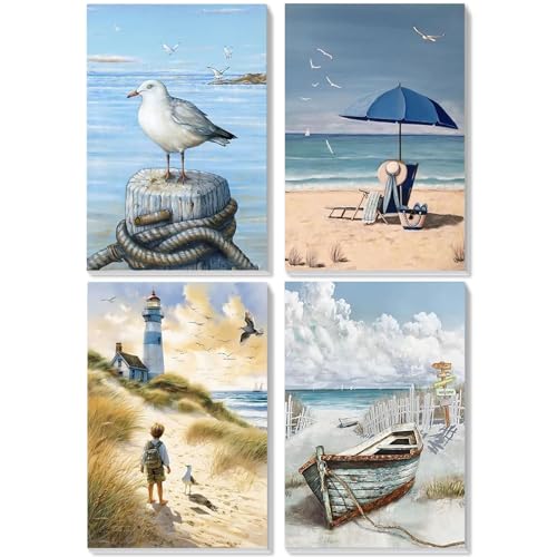 SASMoiyug 4 dipinti con i numeri, per adulti, pittura con i numeri, fai da te con pennelli e vernice acrilica, kit per pittura a olio, senza cornice (25 x 30 cm)