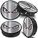 Produktbild SkinoEu 4 x 60mm Universal Schwarz Silber Augen No Fear Alufelgen Nabenkappen Felgen Kappen Felgendeckel Radkappen Radnabendeckel Nabendeckel Felgenkappen CX 8