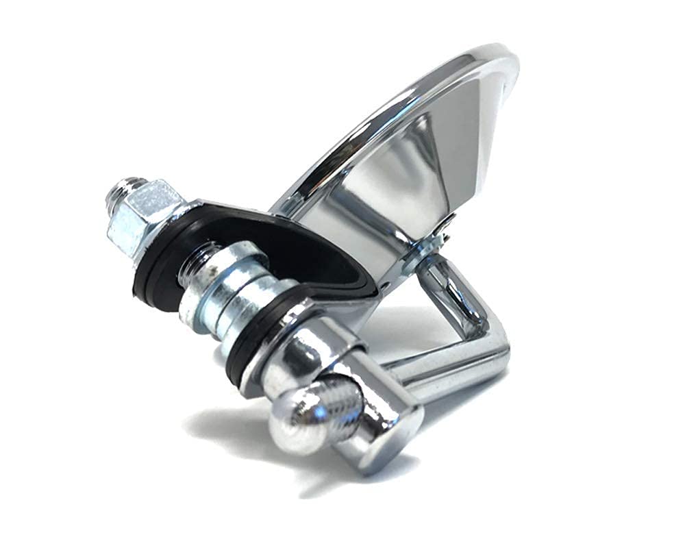 Rétroviseur de Guidon Moto 22mm jusqu'a 25mm avec Pince de Serrage | Droit ou Gauche en Chrome | Par 2