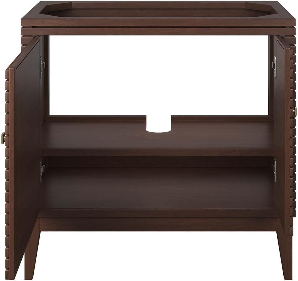 Modway EEI-5089-WAL Ledger 36" Wood Bathroom Vanity Cabinet (Sink Basin Not Included), Walnut