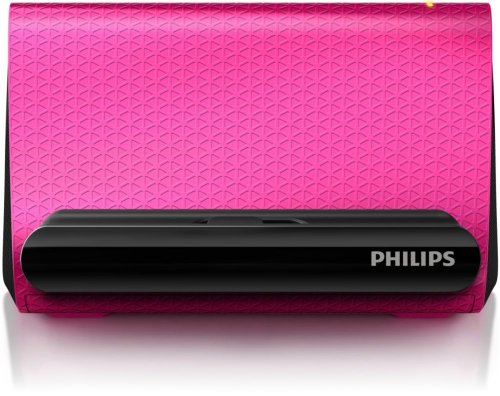 Philips SBA1710 Prism Portable Smartphone Speaker Cradle with 3.5mm Auxiliary Cable (Pink SBA1710PNK)
