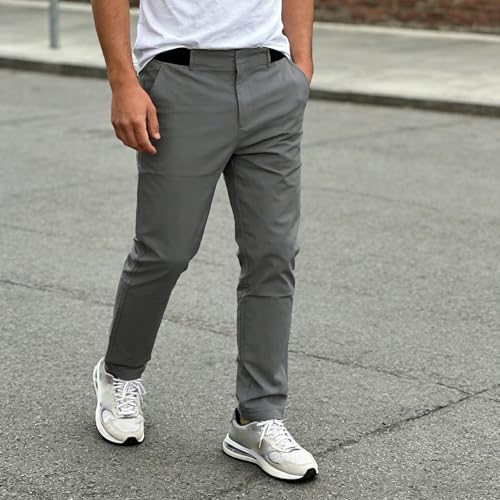 Pantalon chino pour homme coupe ajustée extensible et jambe fuselée active - 2