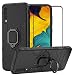 BestAlice for Samsung Galaxy A50 Case, Hybrid Heavy Duty Protection Shockproof Defender Kickstand Armor Case Cover Tempered Glass Screen Protector，Black