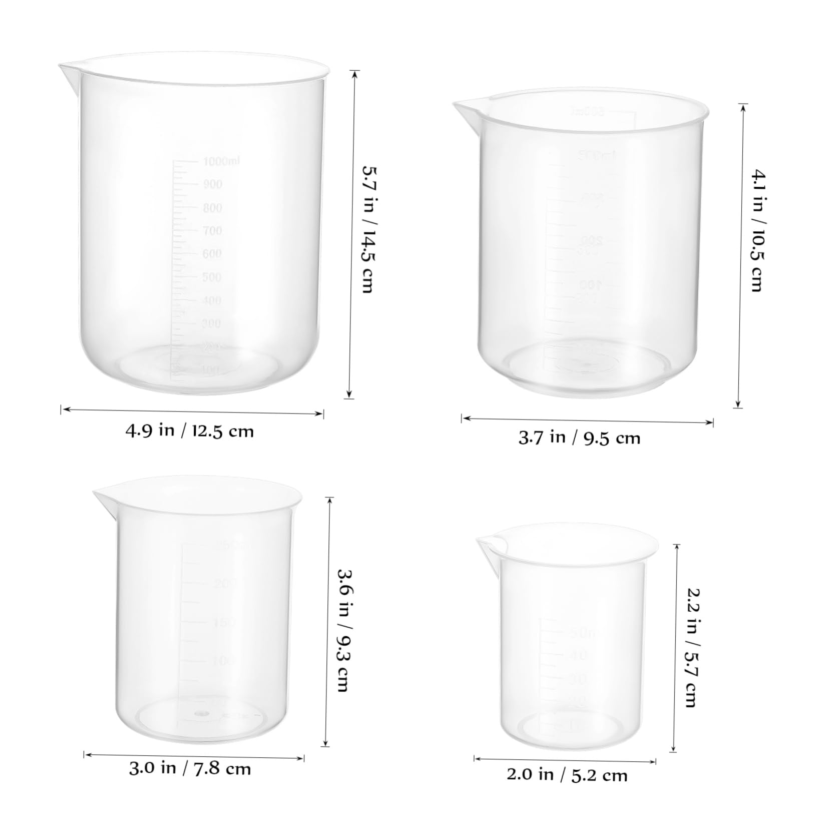 MAGICLULU 12 Piezas Taza Medidora Jarra Medidora Transparente Vaso Medidor De Bebidas Tazas Medidoras De Cocina Jarra De Medición Verter Taza De Medir Tazas De Escala De Medición El Plastico