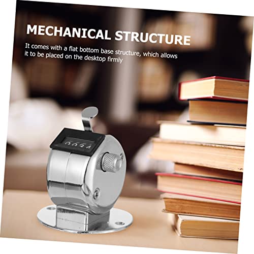 1pc Manual Counter Display Mechanical Tally Clicker for Counting Durable Metal Structure with Flat Base for Easy Desktop Use4