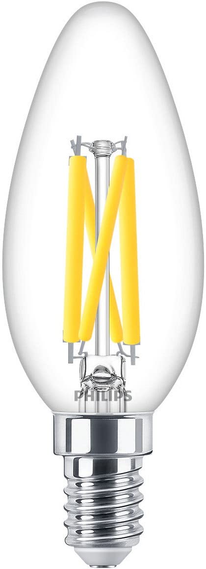 Philips White Hue Led Dimmable Candle B35 Light Bulb [E14 Small Edison Screw] 4.5W - 40W Equivalent, Warm Glow (2200K - 2700K), 929002393301