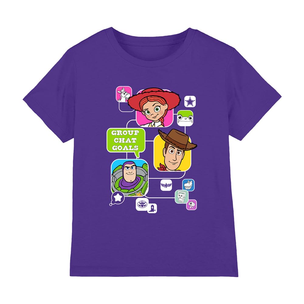 Disney Toy Story 5 Group Chat Goals Kids T Shirt, Purple, 3-4Y