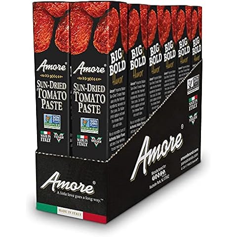 Amore Vegan Sun Dried Tomato Paste In A Tube - Non GMO Certified and Made In Italy 2.8 Ounce (Pack of 12) Cover