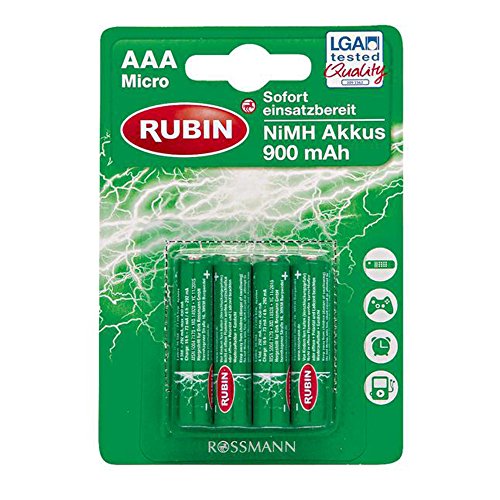 Preisvergleich Produktbild RUBIN AAA Micro HRL03 NiMH Akkus 4St