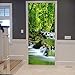 A.Monamour Adesivo Porta Autoadesiva Estate Ruscello Di Montagna Una Foresta Pluviale Tropicale Alberi Verdi Natura Vinile PVC Adesivi per Porte Interne 3D Pellicola Adesiva Poster Sticker Murale
