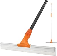 CLEANHOME Silicone Floor Squeegee: Heavy-Duty Pet Hair Remover for Shower Glass, Garage Floors, Tiles - Flexible Streak-Free Wiper