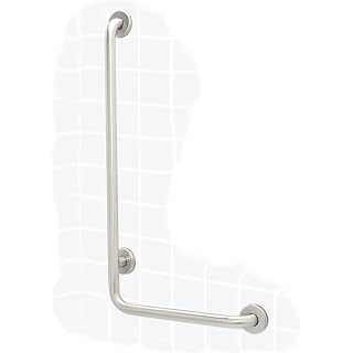 90 Degree Grab Bar for Shower Bathtub - Stairs Bed Toilet & Stand Assist / Wall Mount Safety Handrail / 304 Stainless Steel / Right / 16" x 24”