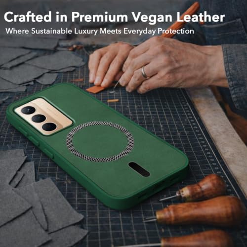 Image of Jkobi Leather Finish Back Cover Case for Realme P3x (MagSafe Compatible Wireless Charging | Soft Touch | Camera Bump Protection)