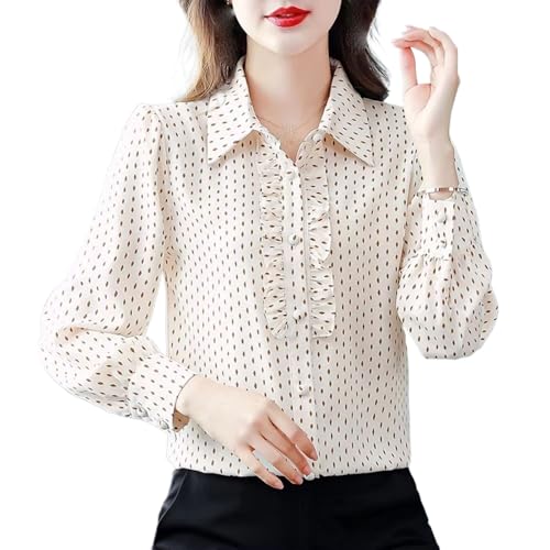 Chemise à manches longues pour femme JYHBHMZG décontractée à volants