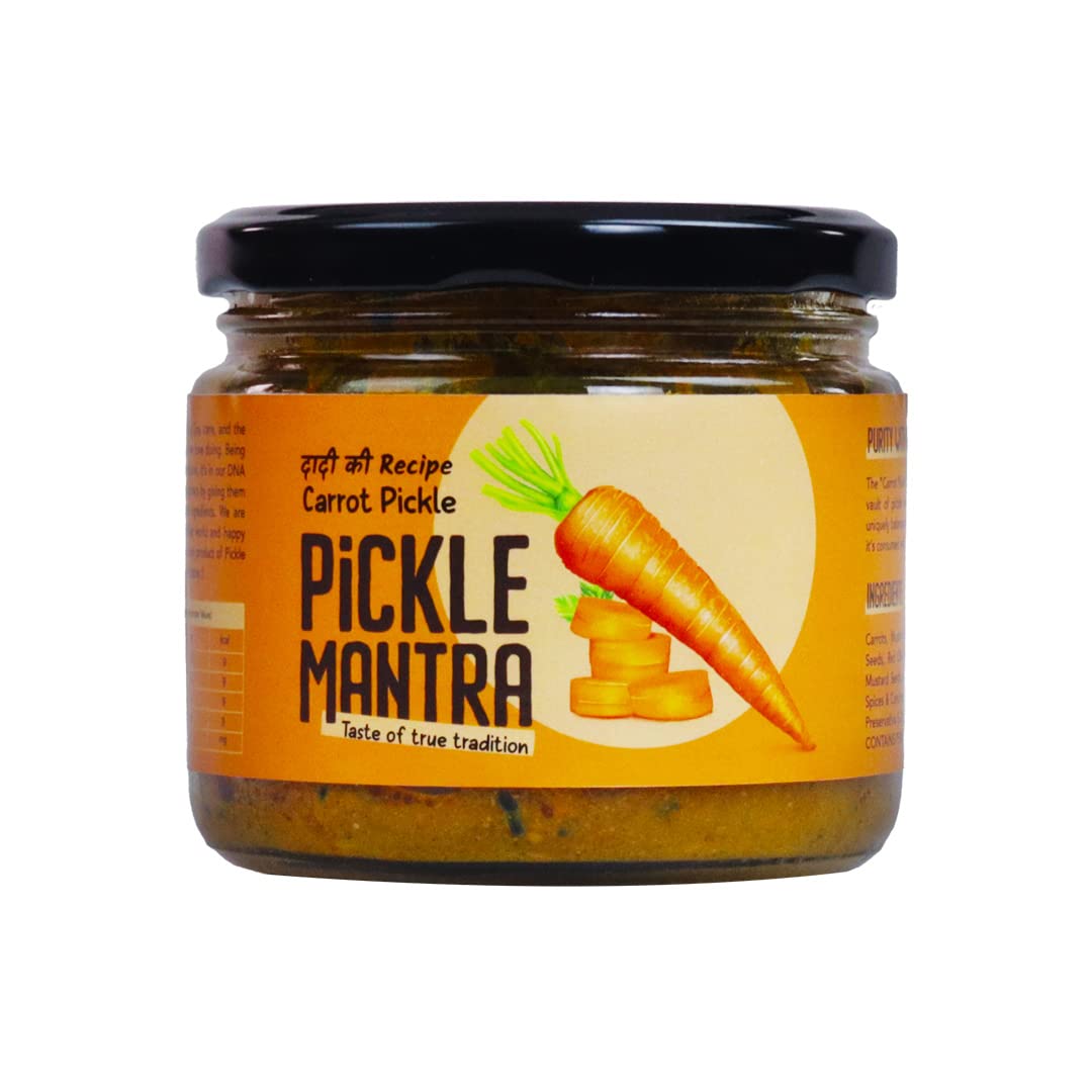 Pickle Mantra Carrot Pickle | Gajjar Ka Achar | Homemade, Natural, Organic & Fresh | Veg, Spicy, Tangy & Tasty Achaar | No Artificial Colors & Additives | Glass Jar Pack of 300 Grams (B0B4B4FR3X) Amazon Price History, Amazon Price Tracker