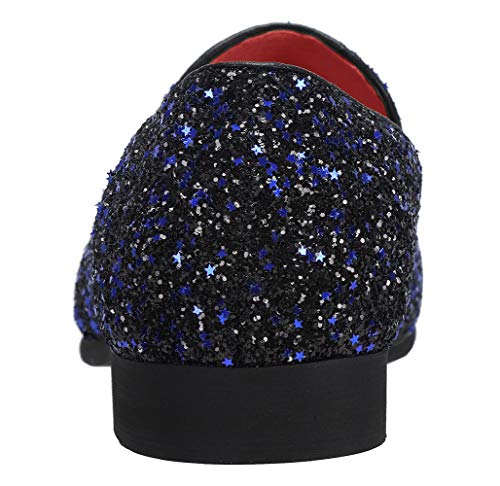 Santimon Mens Slip On Loafer Shoes Metallic Sequins Nightclub Glitter Loafers Luxury Wedding Prom Shoes4