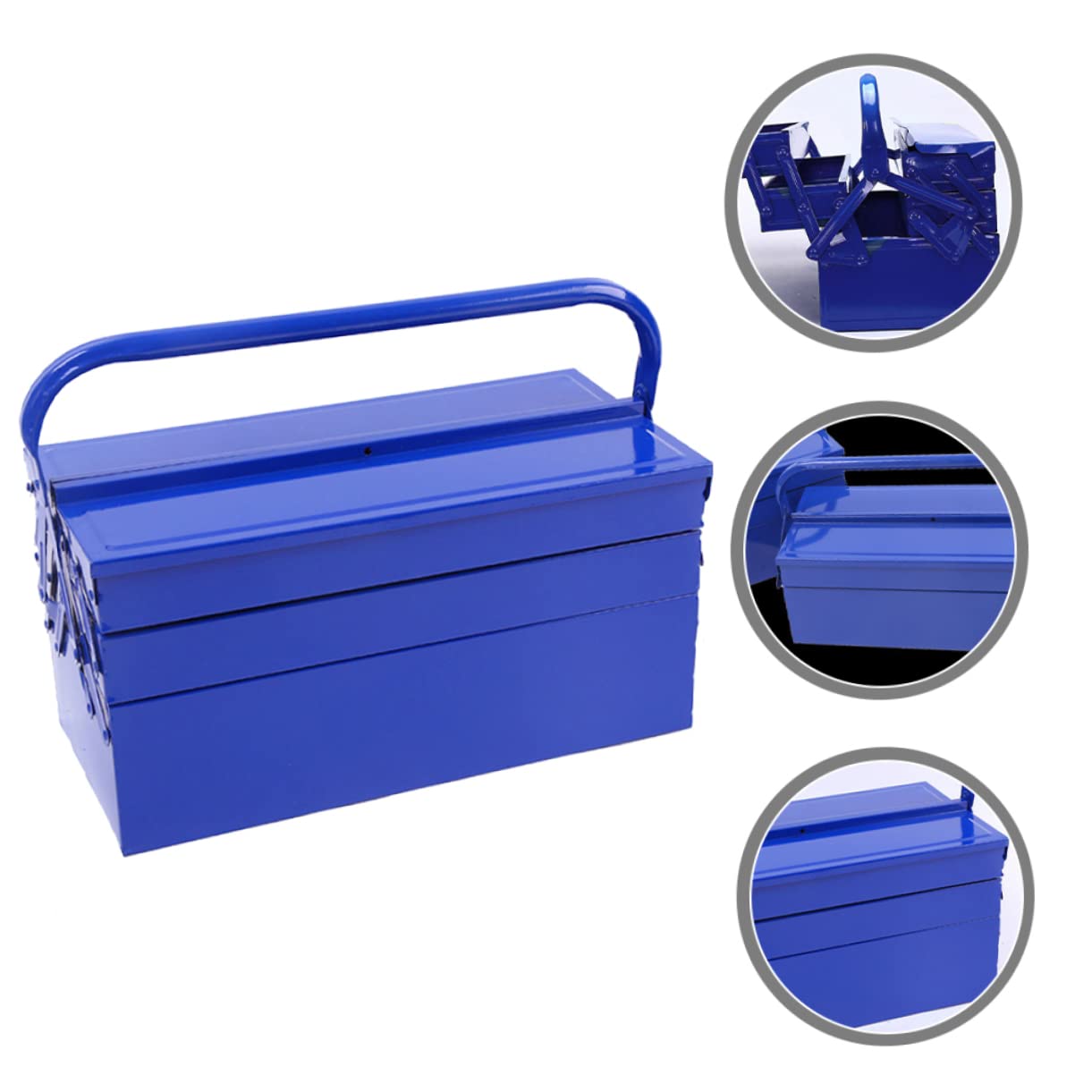 Boîte à Outils en Fer Bleue, Grosse Capacité, Portable pour Rangement