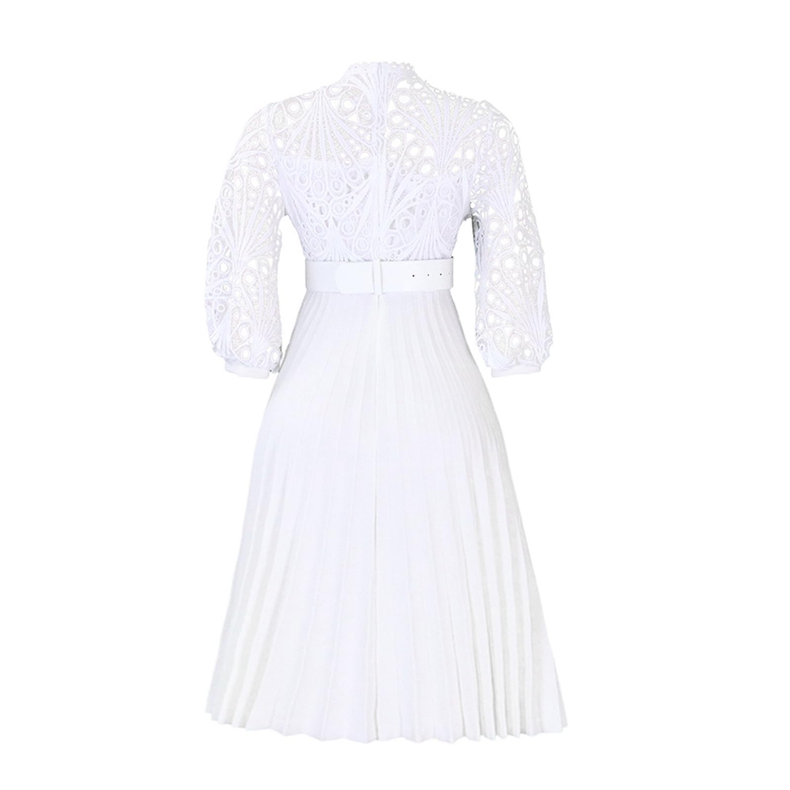 Damen Spitzenkleid Große Größe A-Linie Abendkleid Elegant