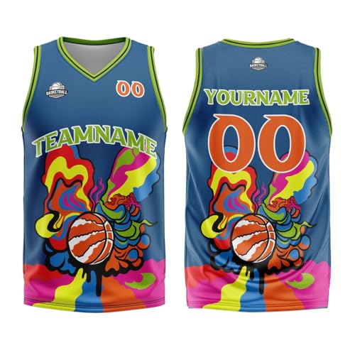 vients Custom Basketball Jersey for Men Women Uniform Suit Kids Adults Personalized Jersey (US, Alpha, Medium, Basketball Blue)