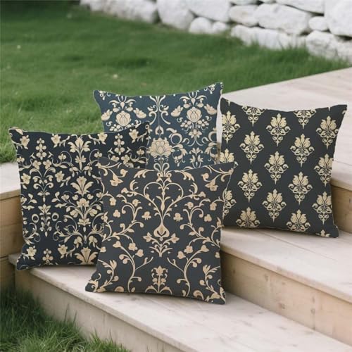 Housse coussin 60x60cm imperméable au design scandinave imprimé double face - 4