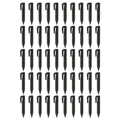 vhbw 50x estacas de Tierra para Cable delimitador Compatible con Wiper Robot cortacésped - Anclaje al Suelo (Set), plástico Negro