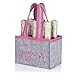 FunX Flaschentasche Prosecco to go - Filztasche für 6 Flaschen - Grau mit Trageschlaufen und Aufdruck - Vielseitig einsetzbar - 19x12x14 cm