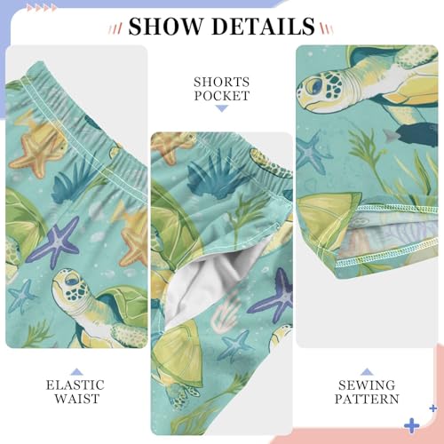 Sea Turtle Pajama Pants Tropical Fish Pajama Bottoms Soft Sleep Pjs Lounge Pants S4