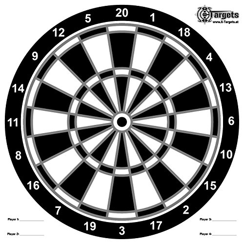 X-Targets Zielscheiben Darts/Format: 50x50 cm/Papier 120g/m (20 Stück)