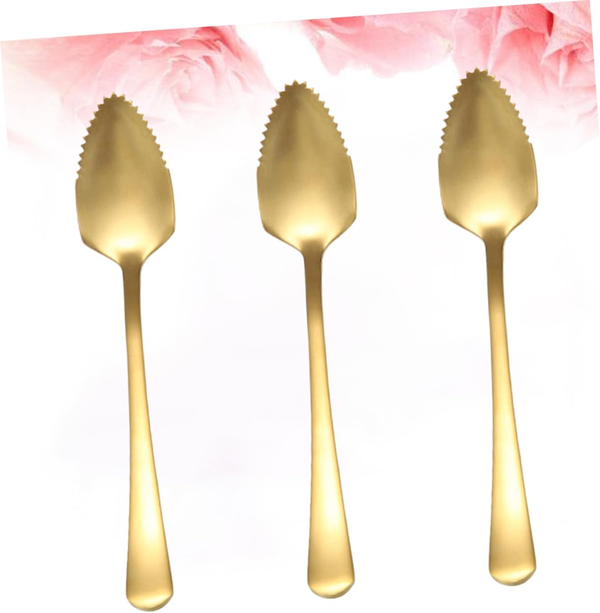 Cabilock 6pcs Stainless Steel Fruit Spoons Ergonomic Grapefruit Ice Cream Spoons for Desserts Salads and Appetizers Easy to Clean Kitchen Utensils