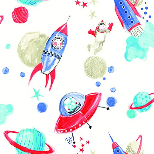 Arthouse, Kids Starship Space Planet Wallpaper, White #TOP29